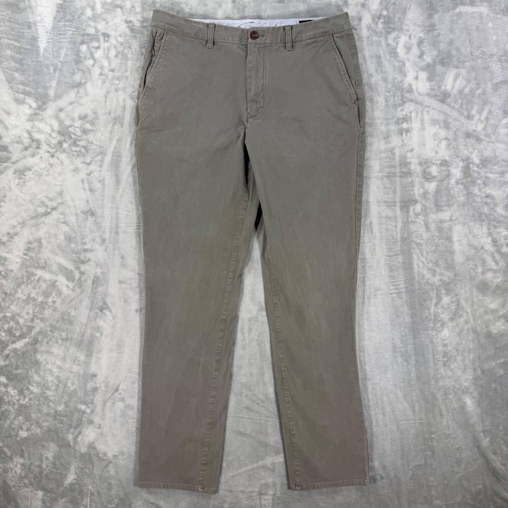 Bonobos Slim Fit Chino Pants Mens Size 36x36 Taupe Gray Stretch Cotton